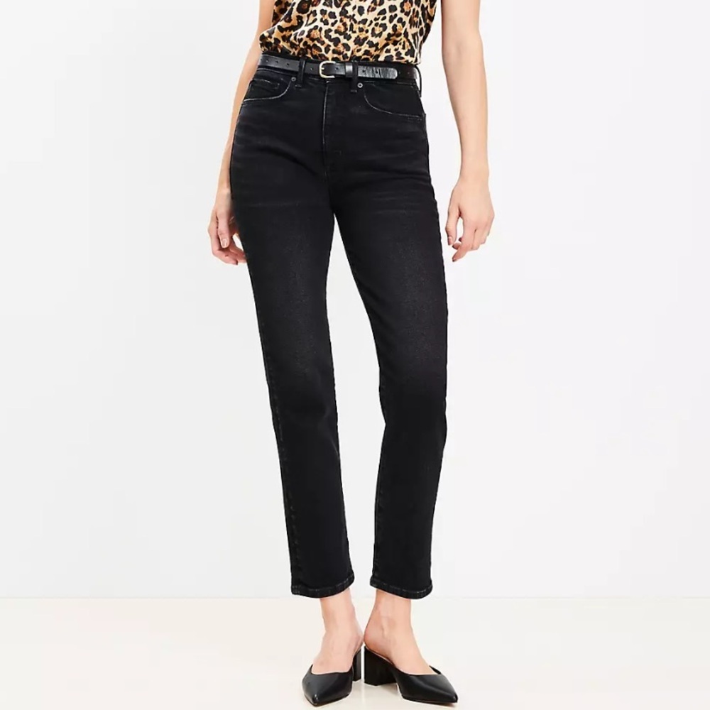Loft‎ The Slim High Rise Black Jeans Size 9/28